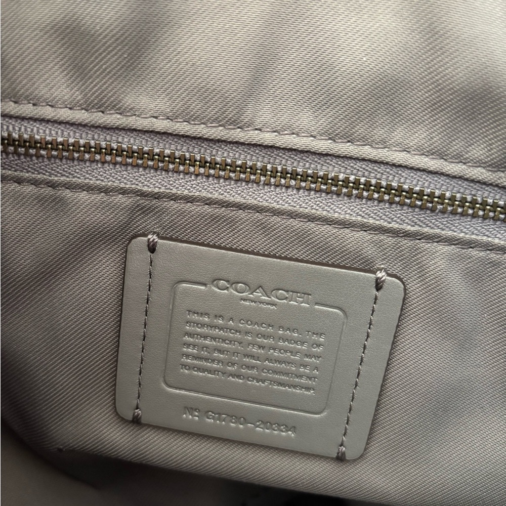 Coach Gray leather and Suede large handbag - Picture 11 of 16